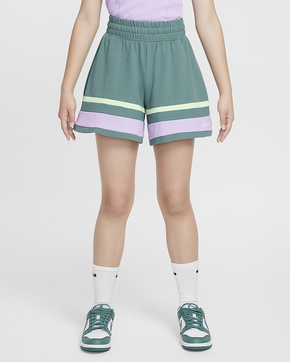 Nike Sportswear Girls' Shorts - Bicoastal/Hydrangeas/Vapour Green