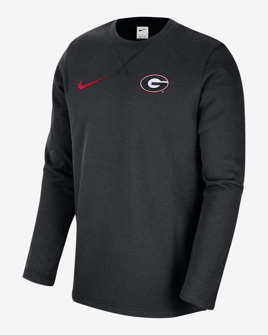 Georgia Men's Nike College Long-Sleeve Top - Black/Black/University Red