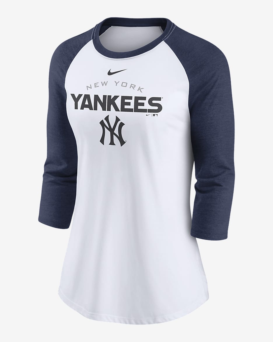 Nike Modern Baseball Arch (MLB New York Yankees) Women's 3/4-Sleeve T-Shirt - White