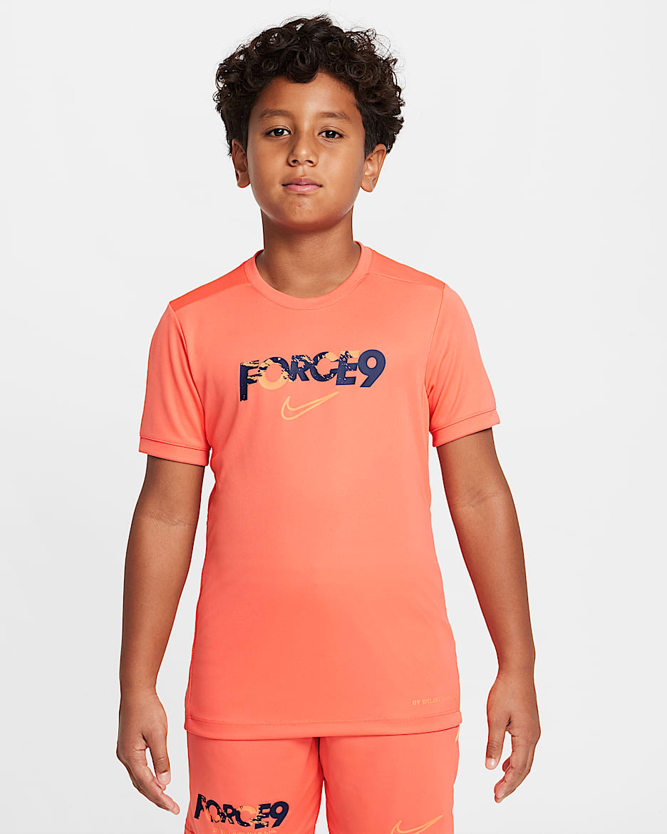 Erling Haaland Academy Older Kids' Dri-FIT Football Top - Light Wild Mango/Light Wild Mango/Orange Pulse