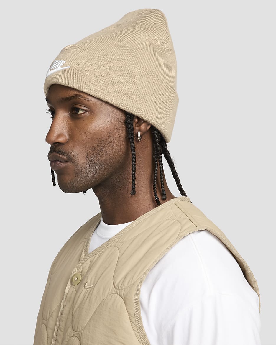 Nike Peak Futura Beanie - Khaki/White