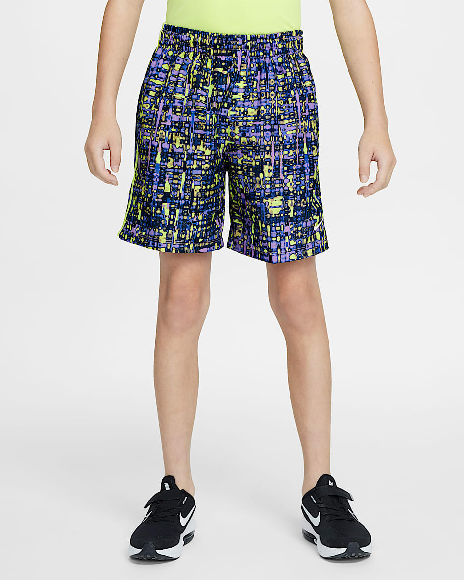 Shorts Dri-FIT de tejido Woven para niño talla grande Nike Multi - Fucsia enérgico/Toque de limón claro/Blanco