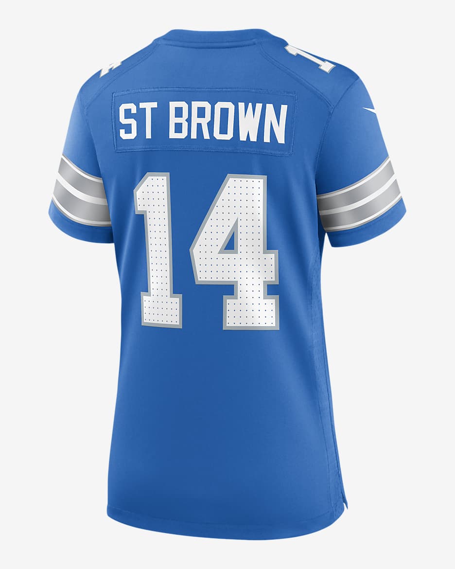 Jersey de fútbol americano Nike de la NFL Game para mujer Amon-Ra St. Brown Detroit Lions - Azul