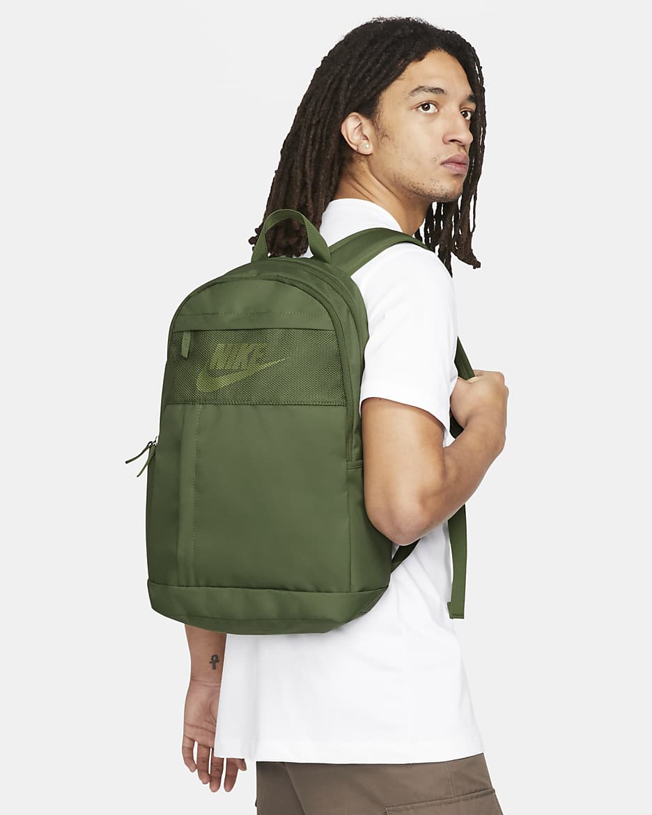 Nike Backpack (21L) - Treeline/Treeline/Vivid Green