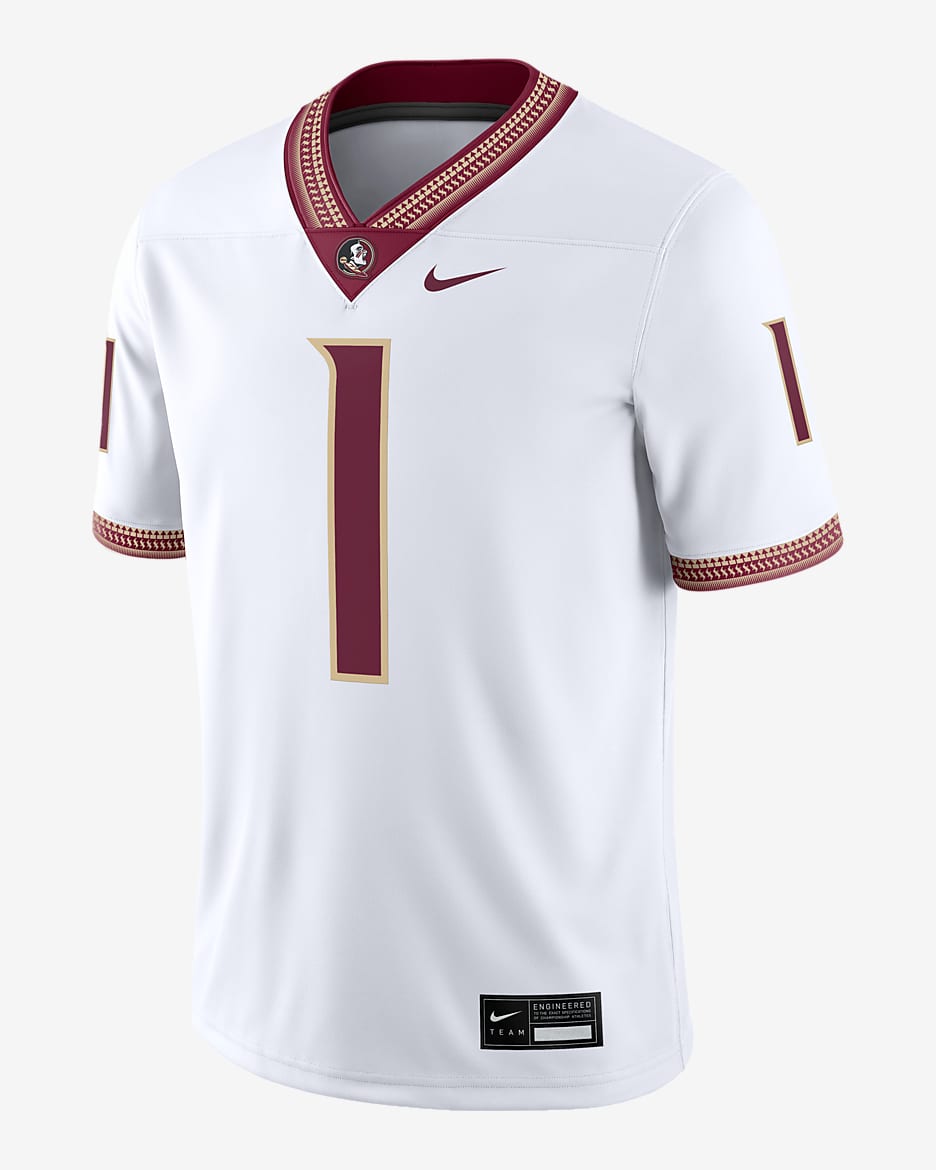 Florida State Seminoles Men's Nike Dri-FIT College Game Jersey - White