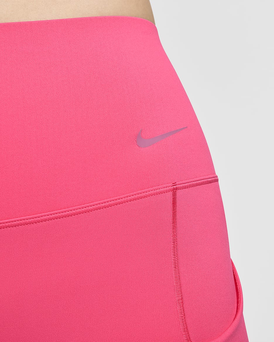 Nike Universa Women's Medium-Support High-Waisted 7/8 Leggings with Pockets - Aster Pink/Black