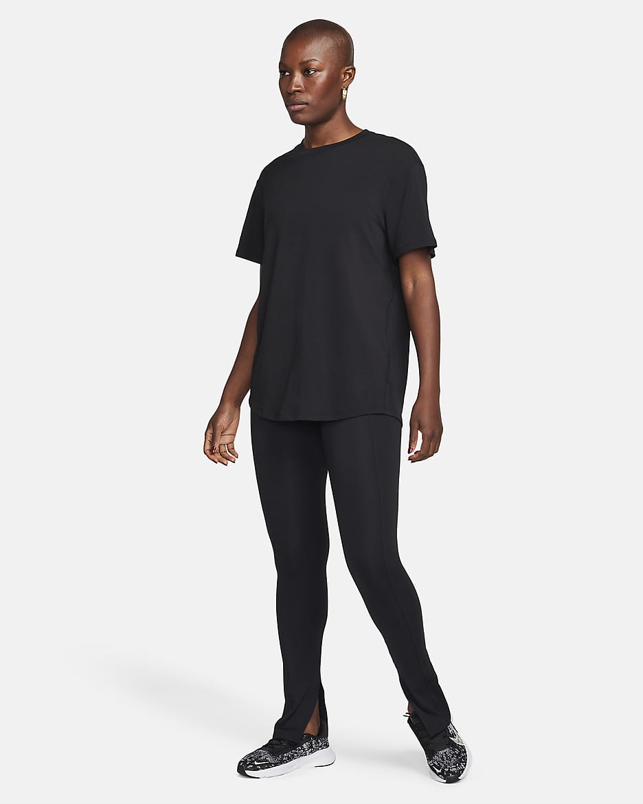 Haut à manches courtes Dri-FIT Nike One Relaxed pour femme - Noir/Noir