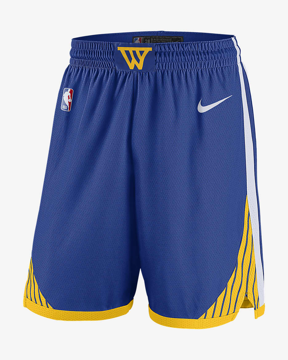 Golden State Warriors 2024/25 Swingman Icon Edition 大童 Nike Dri-FIT NBA 復刻版短褲 - Rush Blue/白色