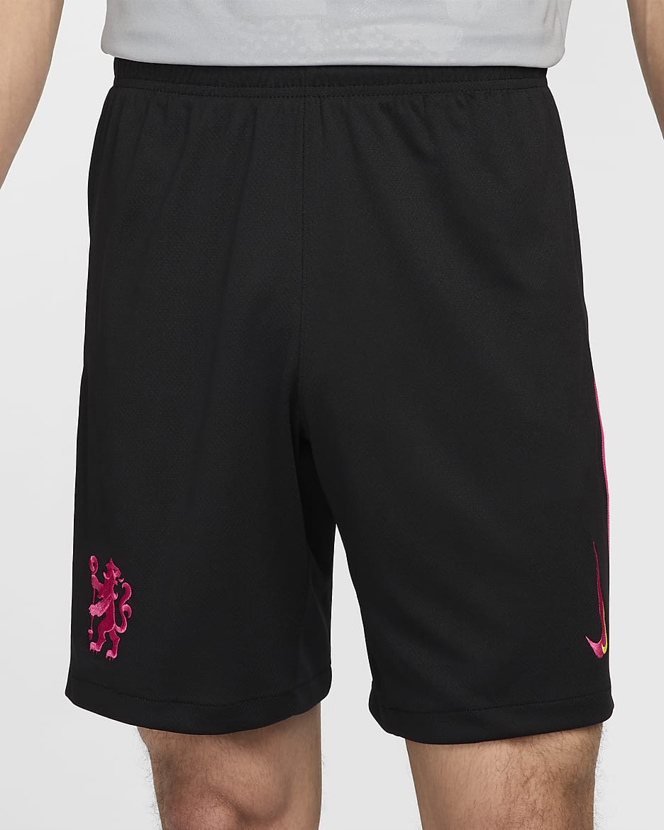 Short de foot replica Nike Dri-FIT Chelsea FC 2024/25 Stadium 3e tenue pour homme - Noir/Opti Yellow/Pink Prime