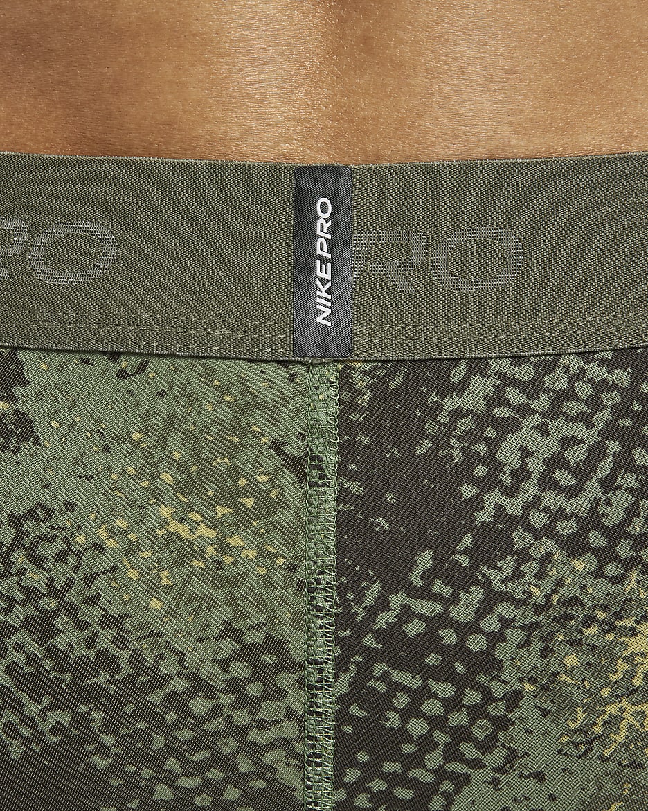 Nike Pro Camo Men's Dri-FIT Tights - Oil Green/Medium Olive/Black