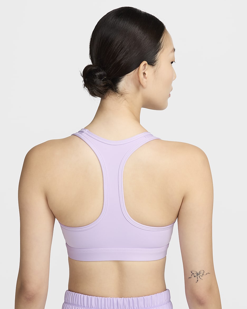 Nike Swoosh Medium Support Women's Padded Sports Bra - Violet Mist/White