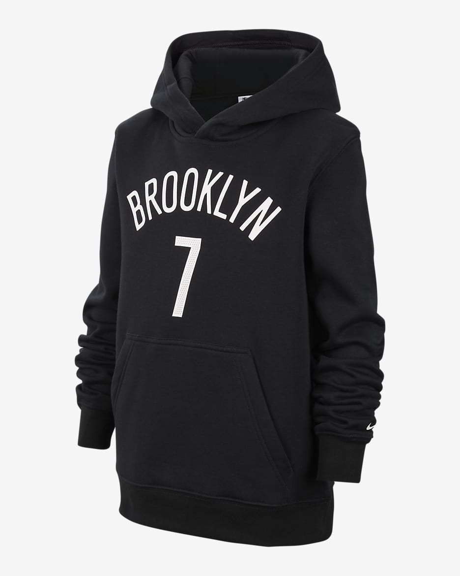 Brooklyn Nets Essential Dessuadora amb caputxa de teixit Fleece Nike NBA - Nen/a - Negre