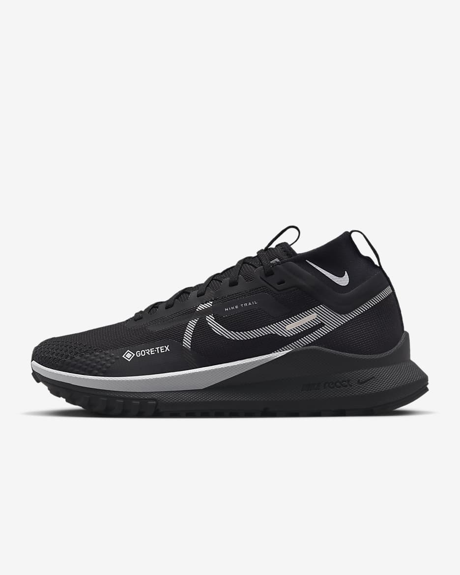 Damskie wodoszczelne buty do biegania w terenie Nike Pegasus Trail 4 GORE-TEX - Czerń/Reflect Silver/Wolf Grey