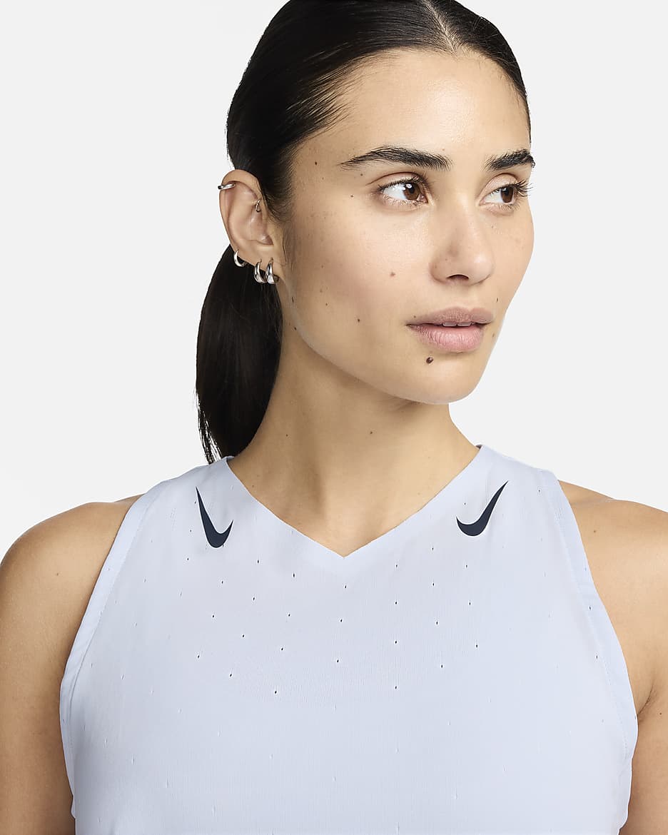 Nike AeroSwift Women's Dri-FIT ADV Running Vest - Football Grey/Dark Obsidian
