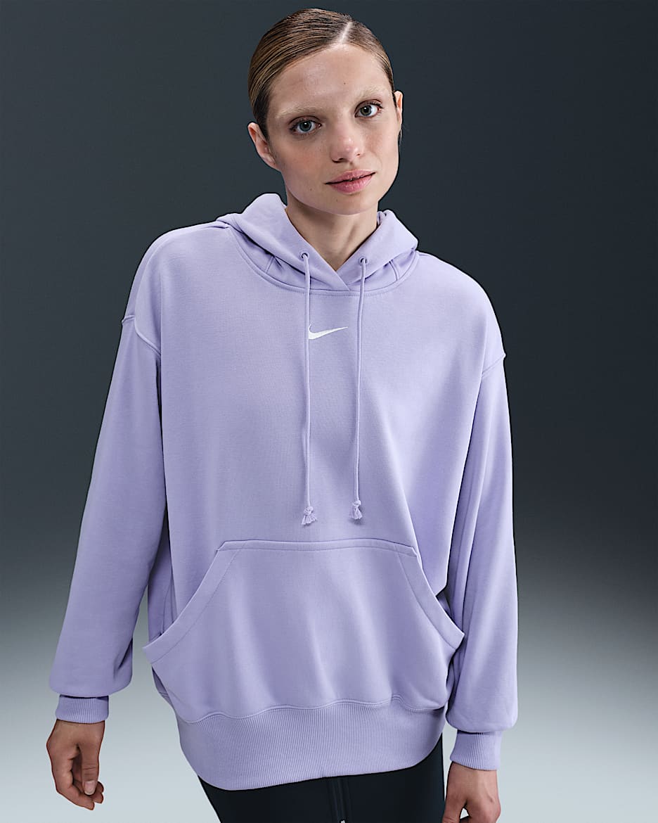 Sudadera con gorro sin cierre de French Terry oversized para mujer Nike Sportswear Phoenix Fleece - Hielo lila/Vela