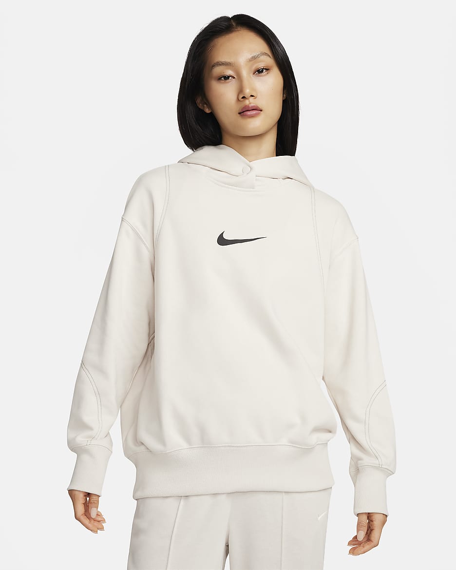 Nike Sportswear Women's Fleece Oversized Pullover Hoodie - Light Orewood Brown/Dark Stucco/Anthracite