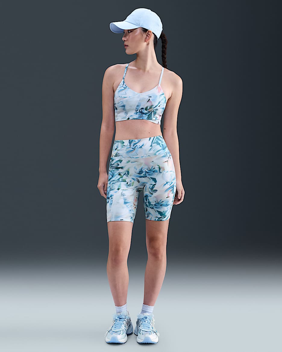 Nike Universa Women's Artist Collection High-Waisted 8" Biker Shorts - Blue Tint