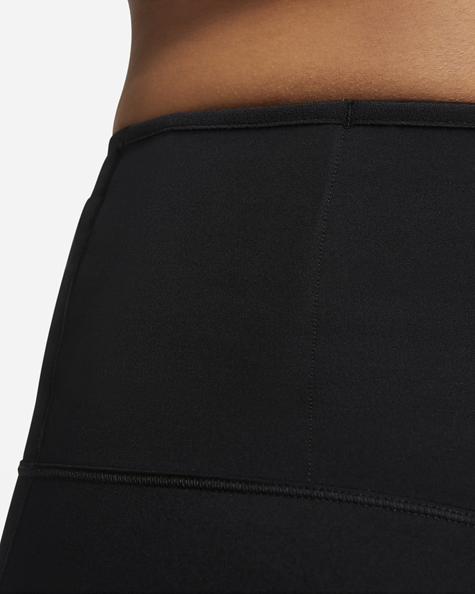 Leggings cropped de tiro alto y sujeción firme con bolsillos para mujer Nike Go - Negro/Negro