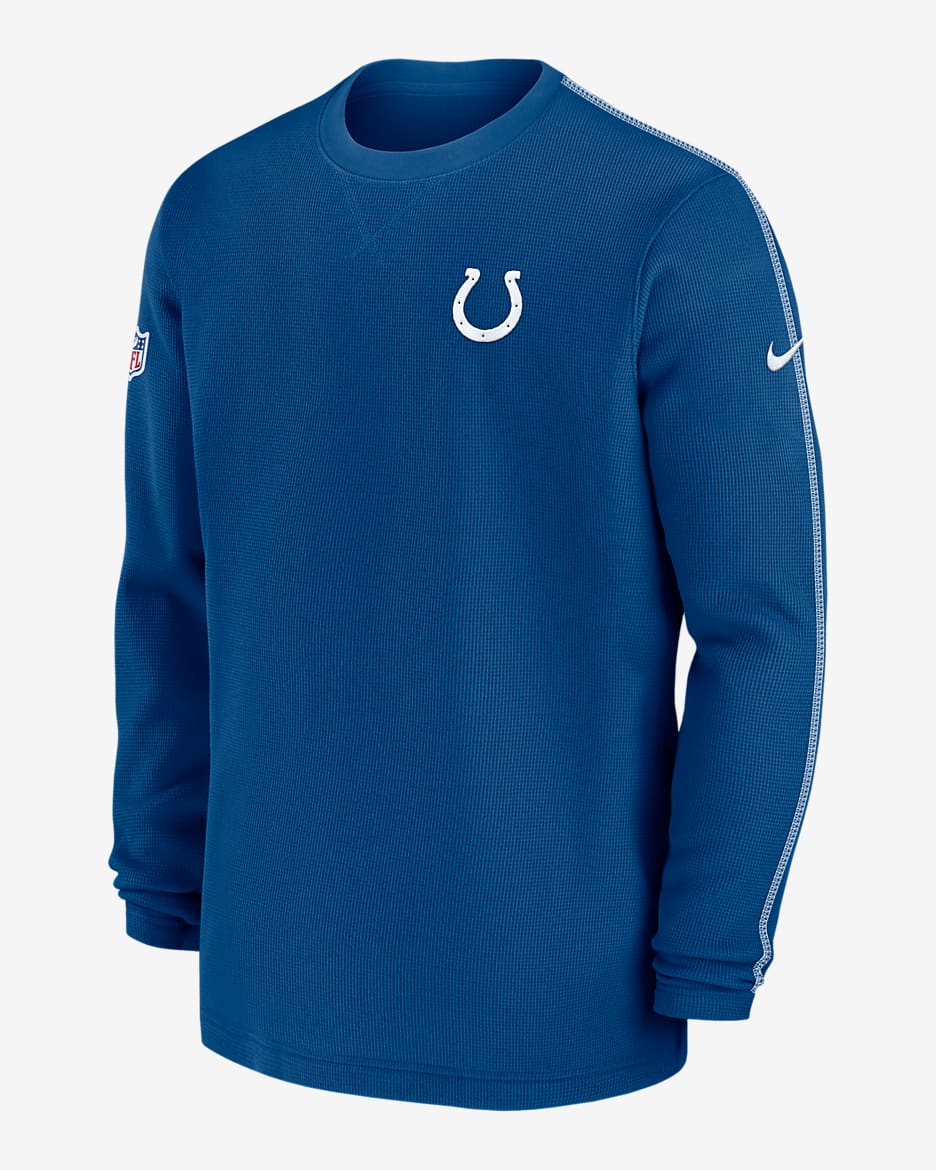 Indianapolis Colts Sideline Coach Men’s Nike NFL Long-Sleeve Top - Royal/White