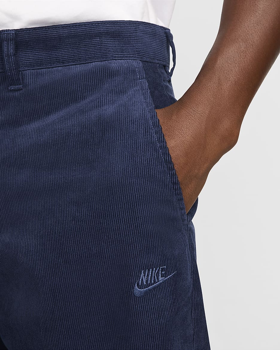 Pánské manšestrové chino kalhoty Nike Club - Midnight Navy