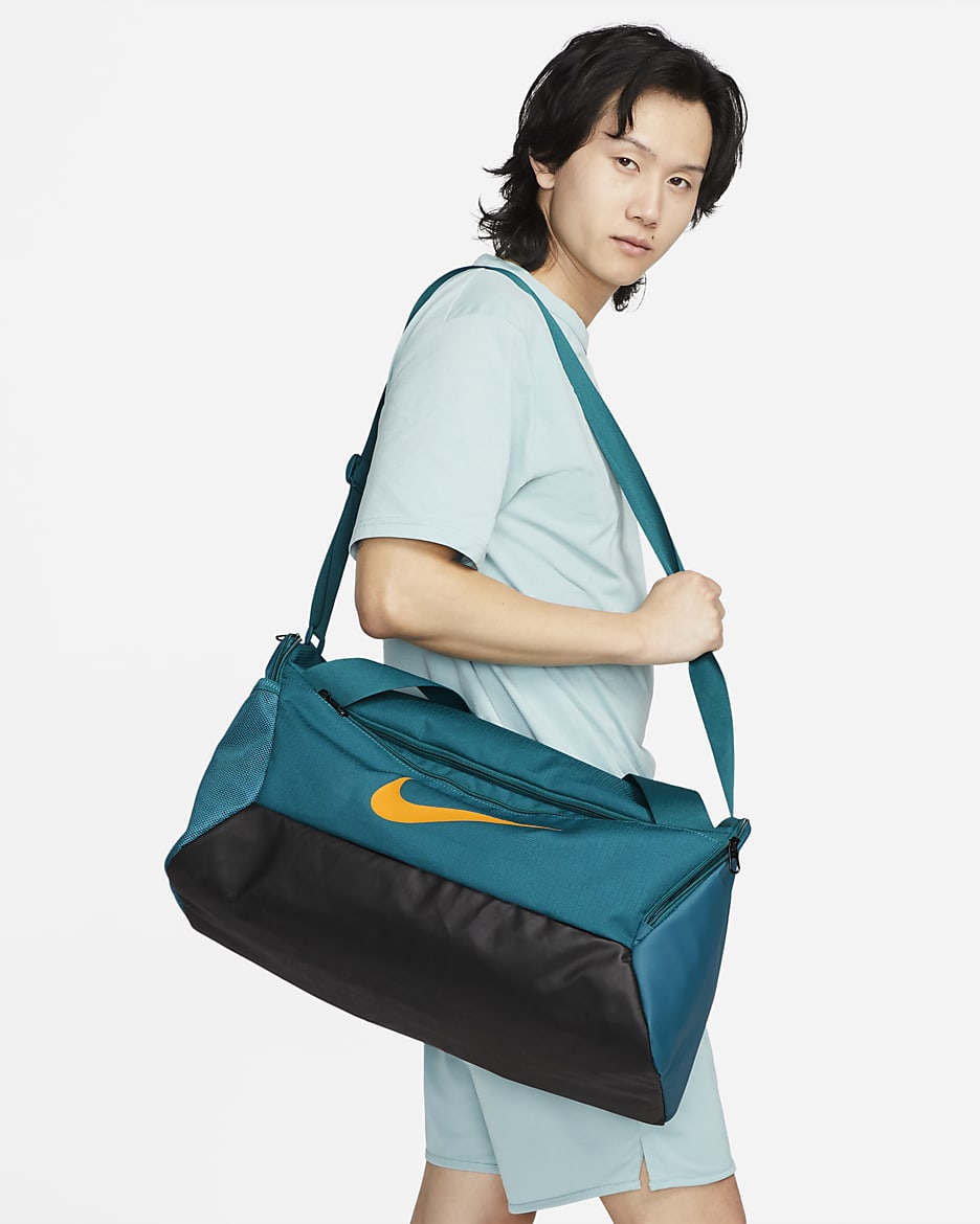 กระเป๋า Duffel เทรนนิ่ง Nike Brasilia 9.5 (ขนาดเล็ก, 41 ล.) - Geode Teal/ดำ/Sundial