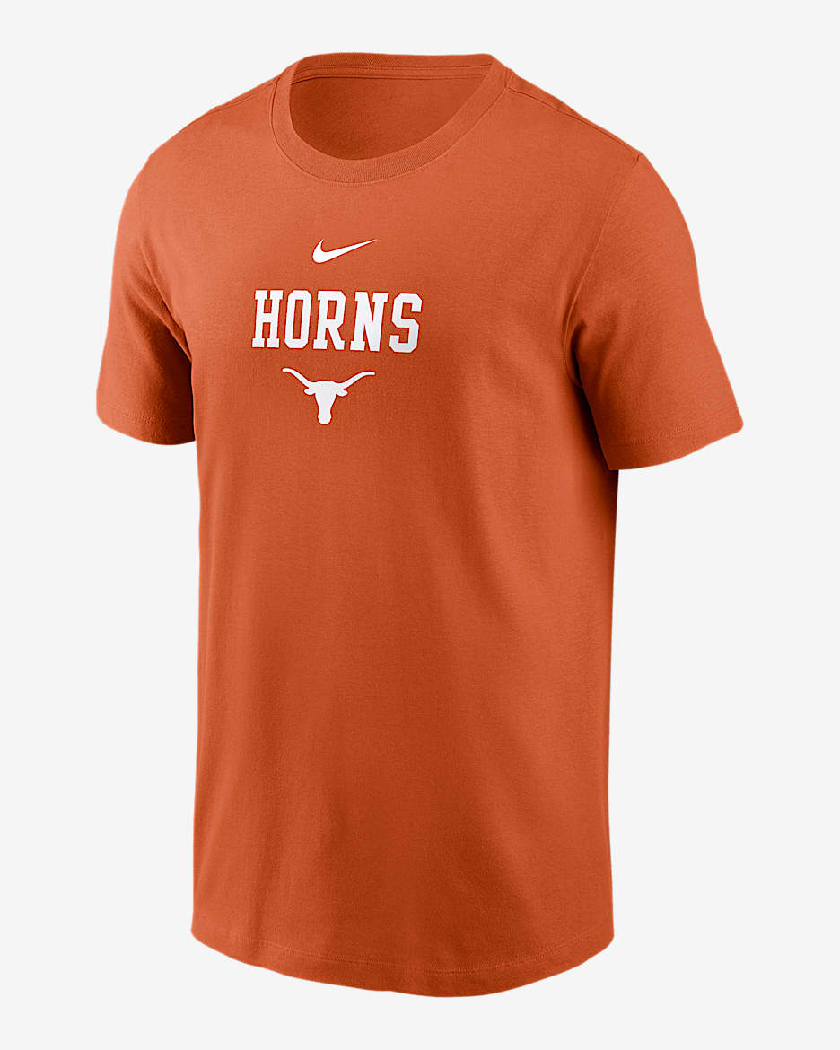 Playera universitaria Nike para hombre Texas 2-Hit Stacked - Naranja quemado