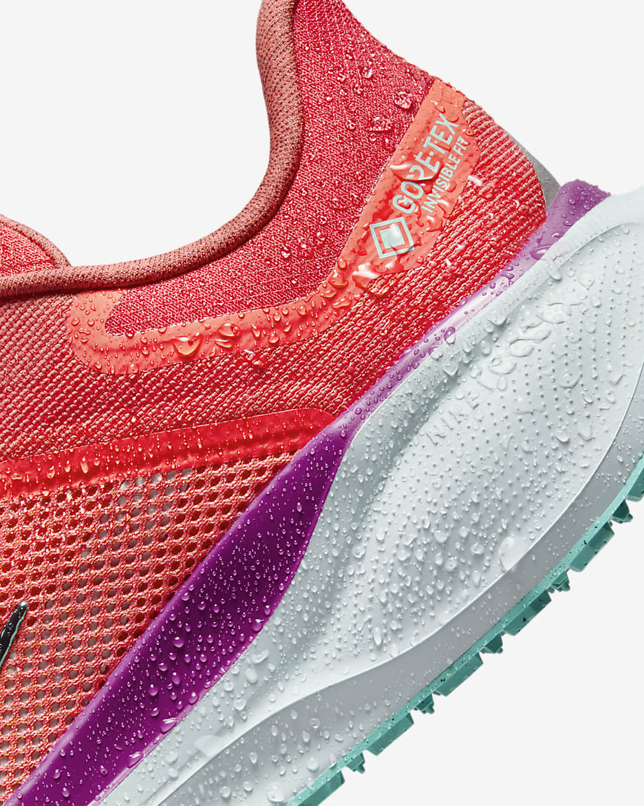 Nike Pegasus 41 GORE-TEX Men's Waterproof Road Running Shoes - Picante Red/Bright Crimson/Vivid Grape/Green Frost