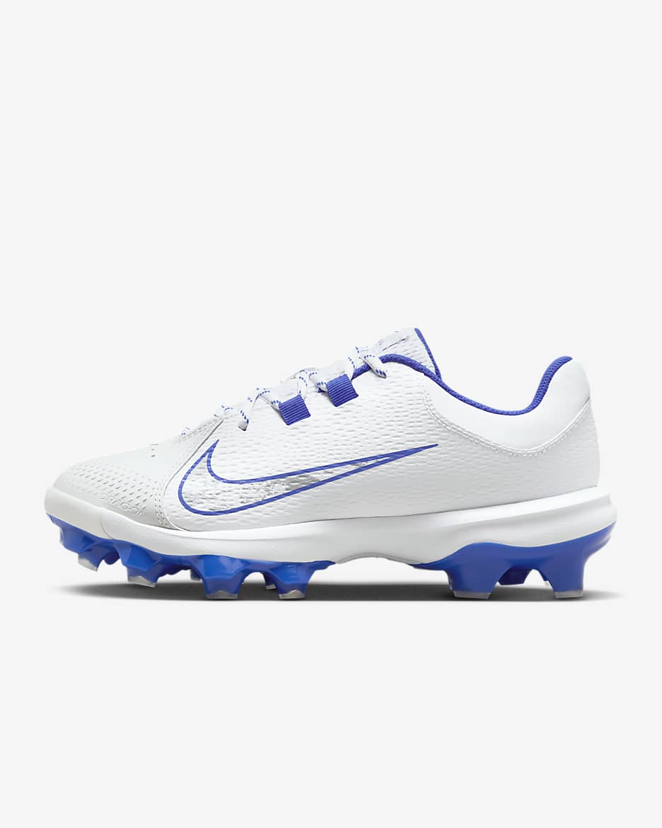Tacos de softball para mujer Nike Hyperdiamond 4 Pro MCS - Blanco/Platino puro/Hiperroyal