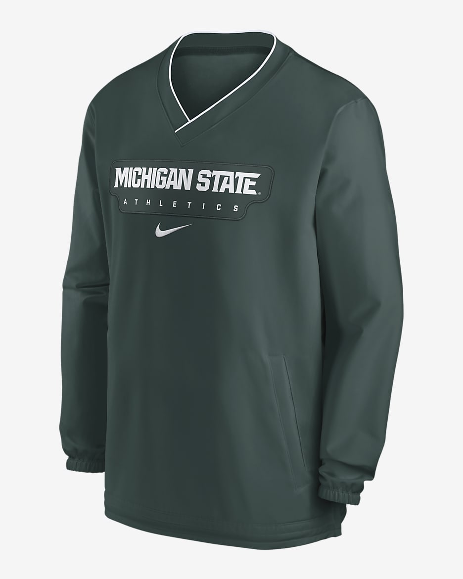 Michigan State Spartans Sideline Men's Nike College Long-Sleeve Windshirt - Green