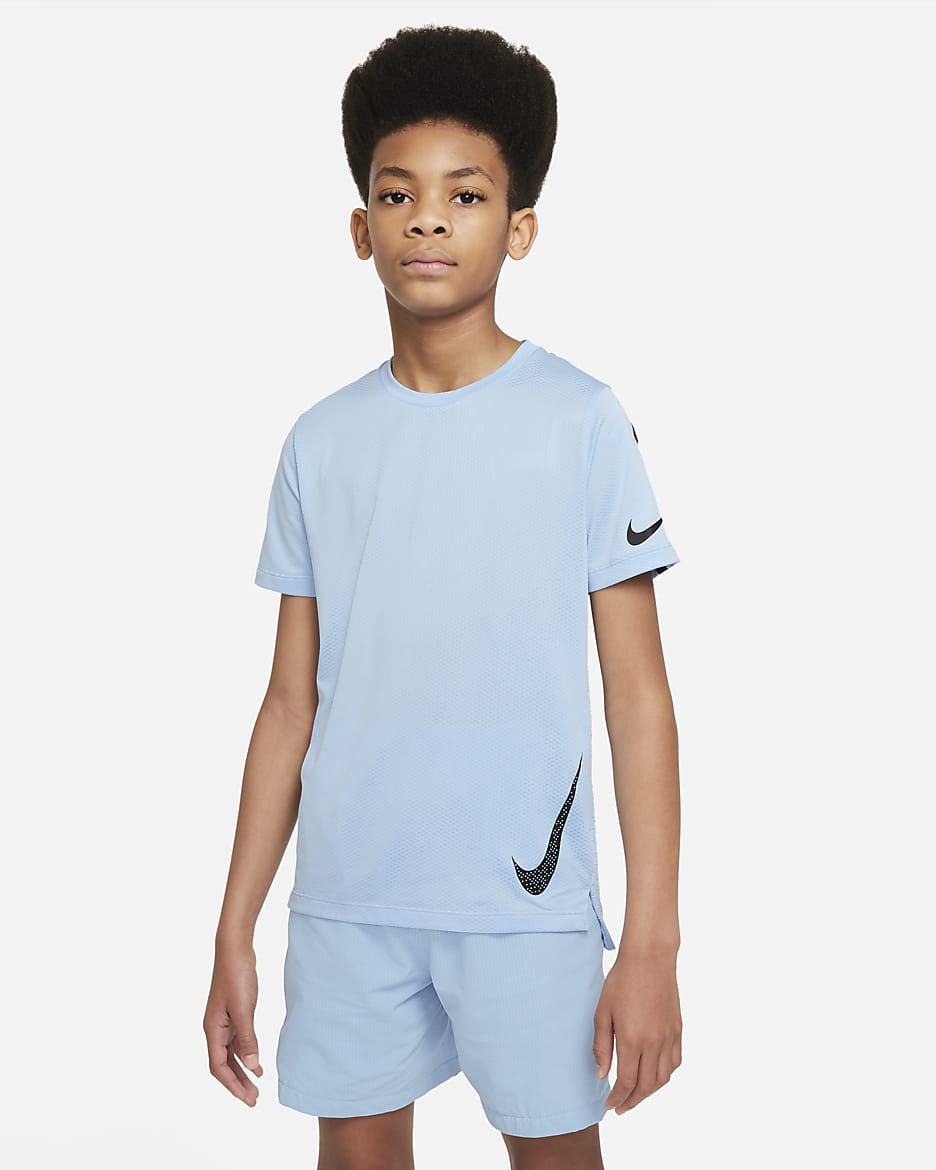 Nike Instacool Big Kids' (Boys') Short-Sleeve Training Top - Psychic Blue
