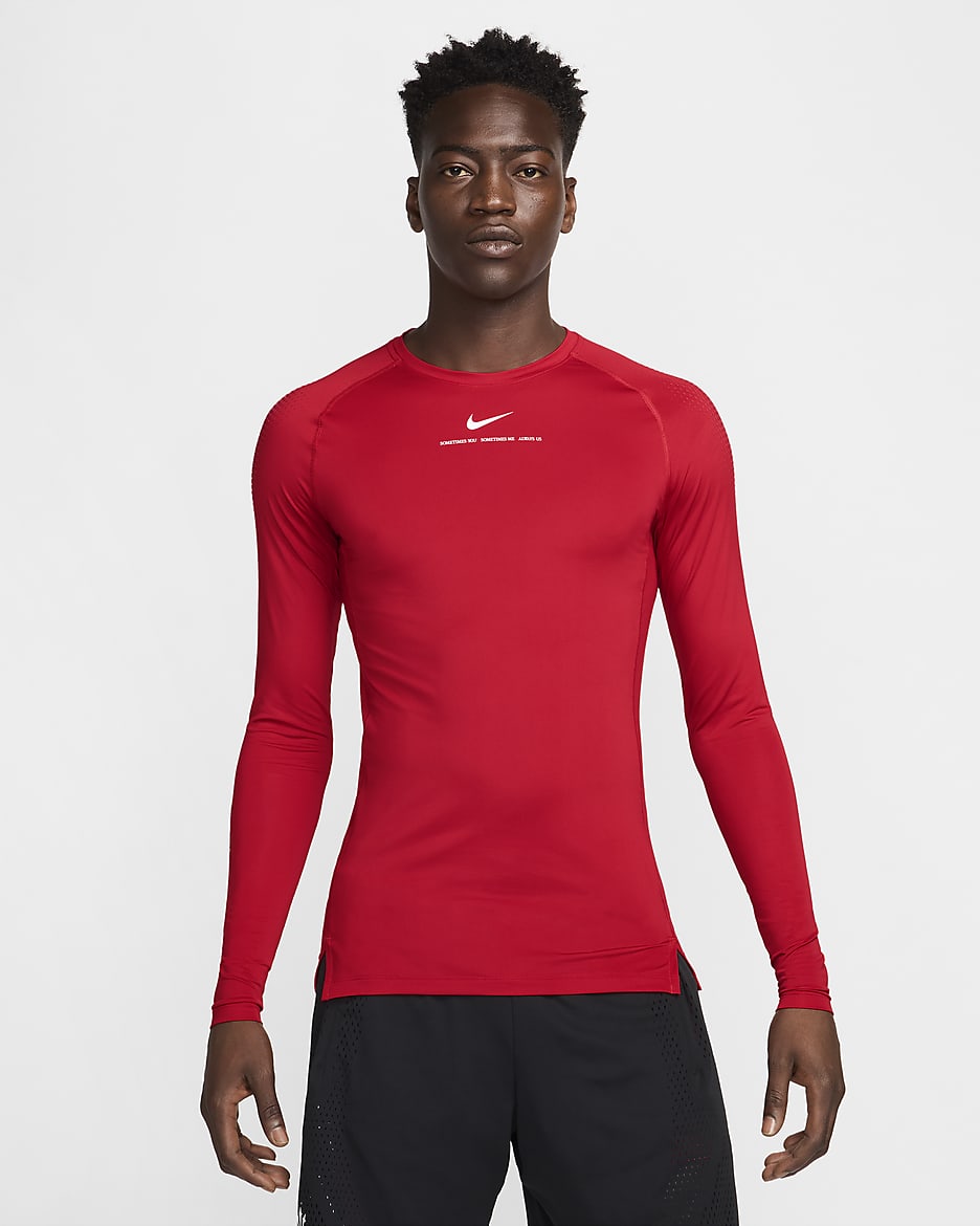 Haut de basketball première couche à manches longues NOCTA pour homme - University Red/Blanc