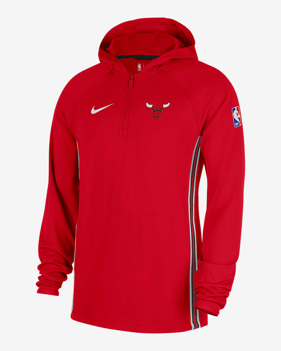 Chicago Bulls Zoned Men's Nike Dri-FIT NBA 1/4-Zip Hoodie - University Red/Black/White