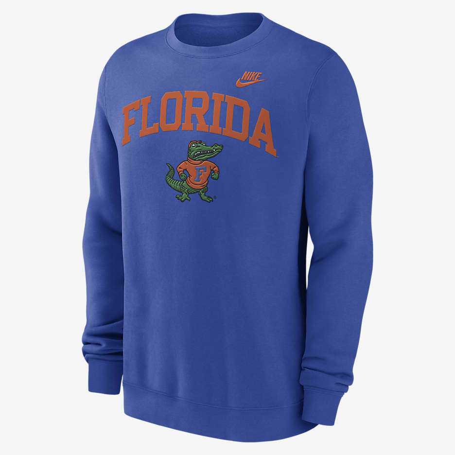 Florida Gators Legacy Classic Arch Over Logo Men's Nike College Pullover Crew - Game Royal