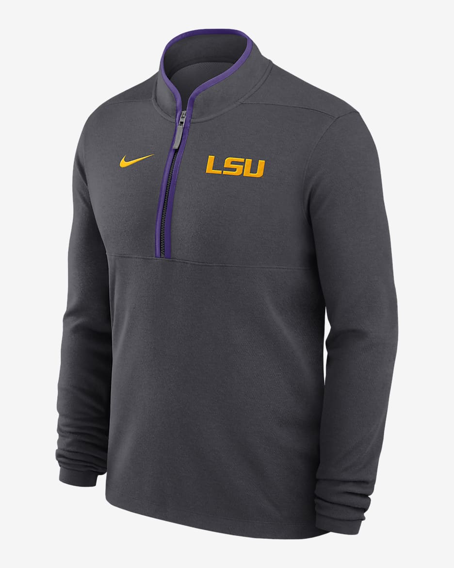 LSU Tigers Victory Men's Nike Dri-FIT College 1/2-Zip Long-Sleeve Top - Anthracite