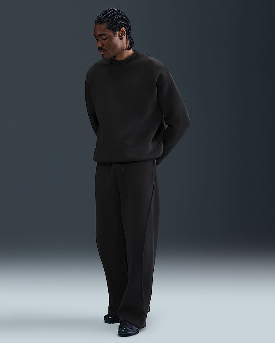 Nike Tech Men's Fleece Loose-Fit Open Hem Pants - Black/Black