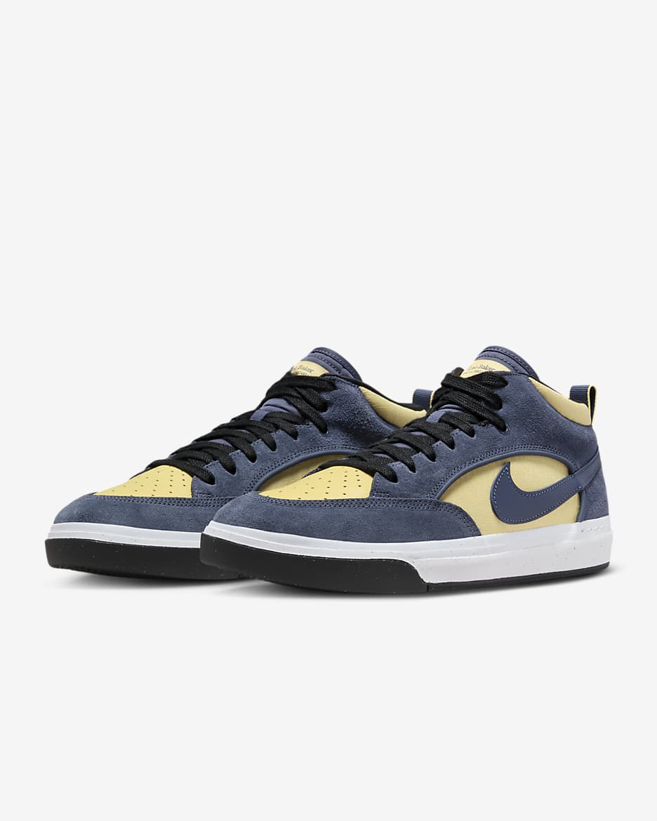 Tenis de skateboarding Nike SB React Leo - Trueno azul/Oro Saturno/Amarillo suave/Trueno azul