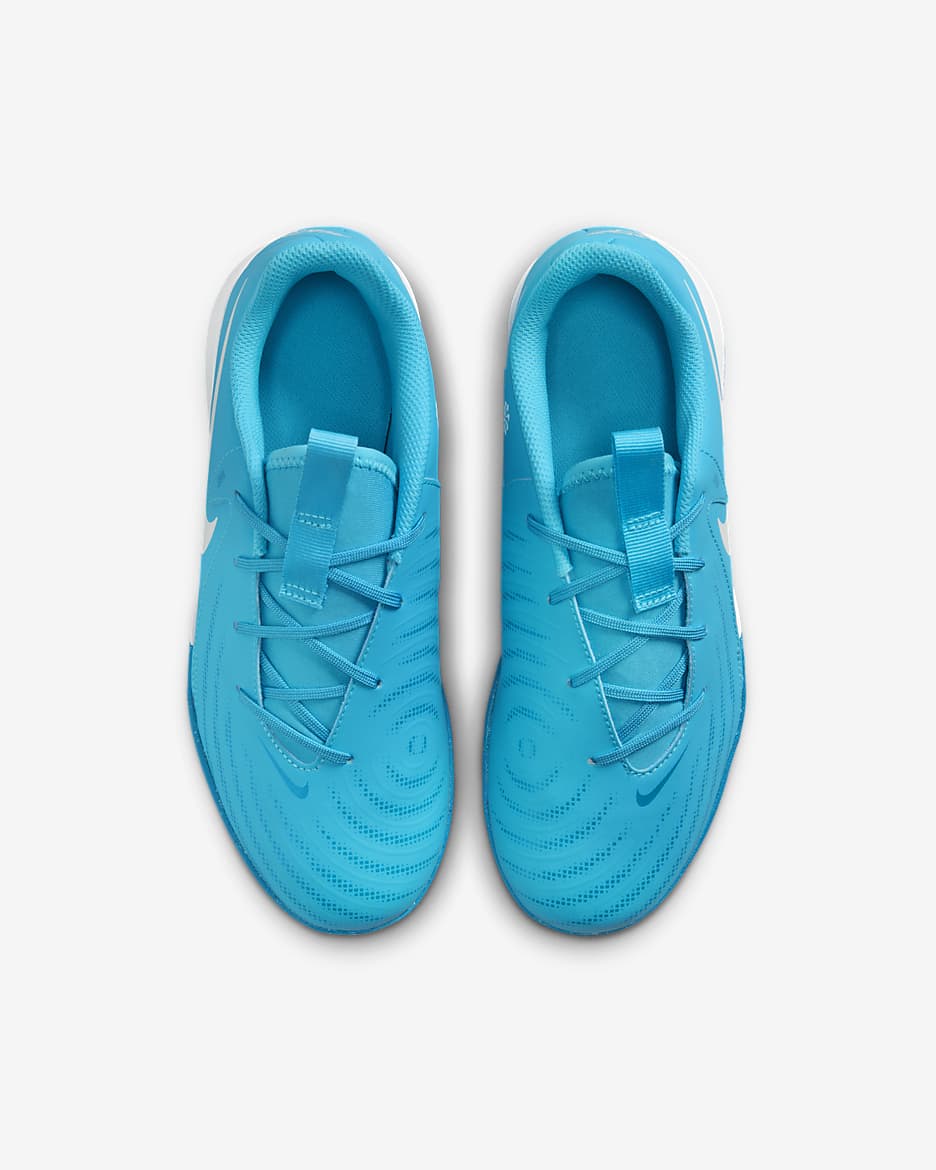 Tacos de fútbol IC para niños talla pequeña/grande Nike Jr. Phantom GX 2 Academy - Azul furia/Blanco