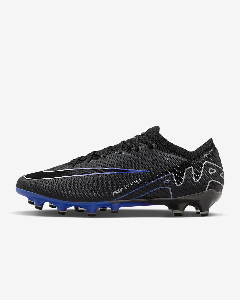 Nike Mercurial Vapor 15 Elite Artificial-Grass Low-Top Soccer Cleats - Black/Hyper Royal/Chrome