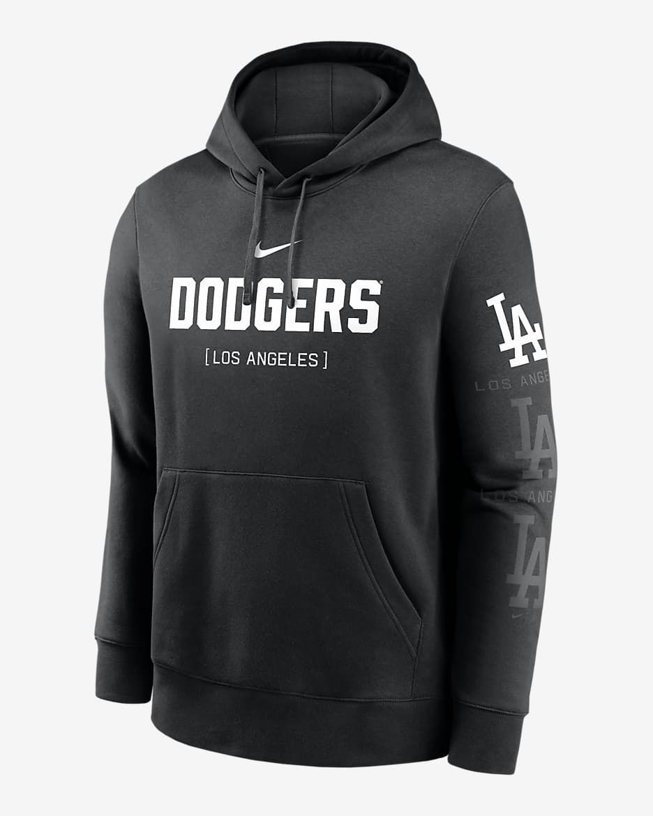 Los Angeles Dodgers Fashion Club Men's Nike MLB Pullover Hoodie - Black