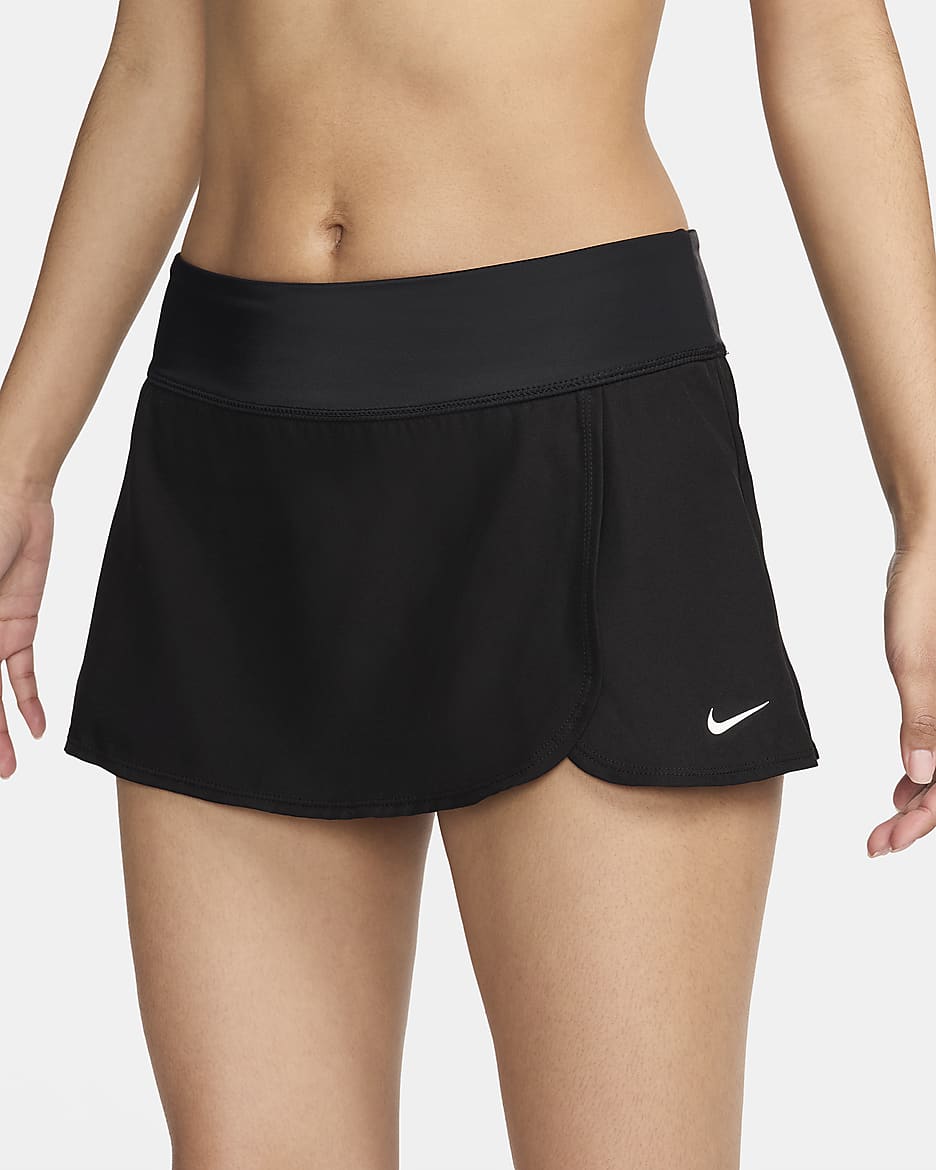 Falda de surf para mujer Nike Swim Essential - Negro