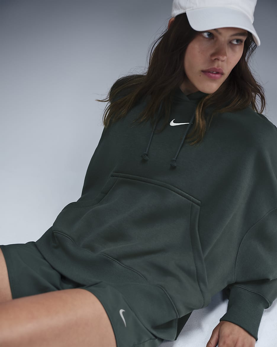 Nike Sportswear Phoenix Fleece Women's Over-Oversized Pullover Hoodie - Vintage Green/Sail
