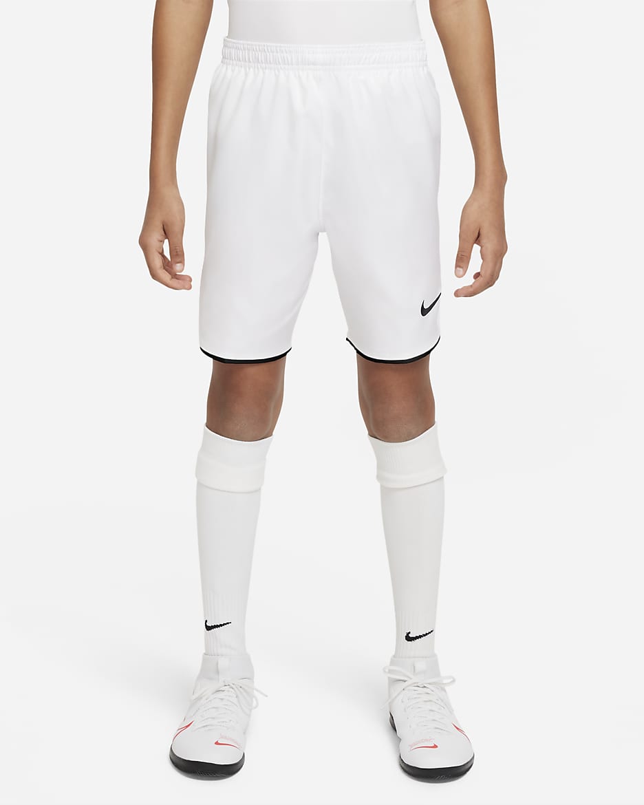 Nike Dri-FIT Big Kids' Soccer Shorts - White/Black/Black