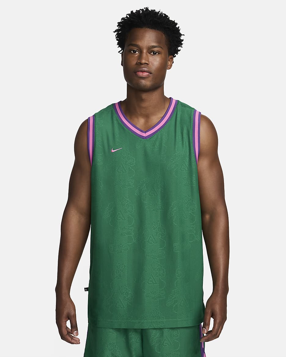 Giannis Men's Dri-FIT DNA Basketball Jersey - Malachite/Black/Playful Pink