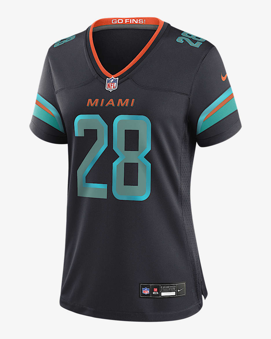 Jersey Nike de la NFL Game para mujer De'Von Achane Miami Dolphins Rivalries Collection - Azul marino