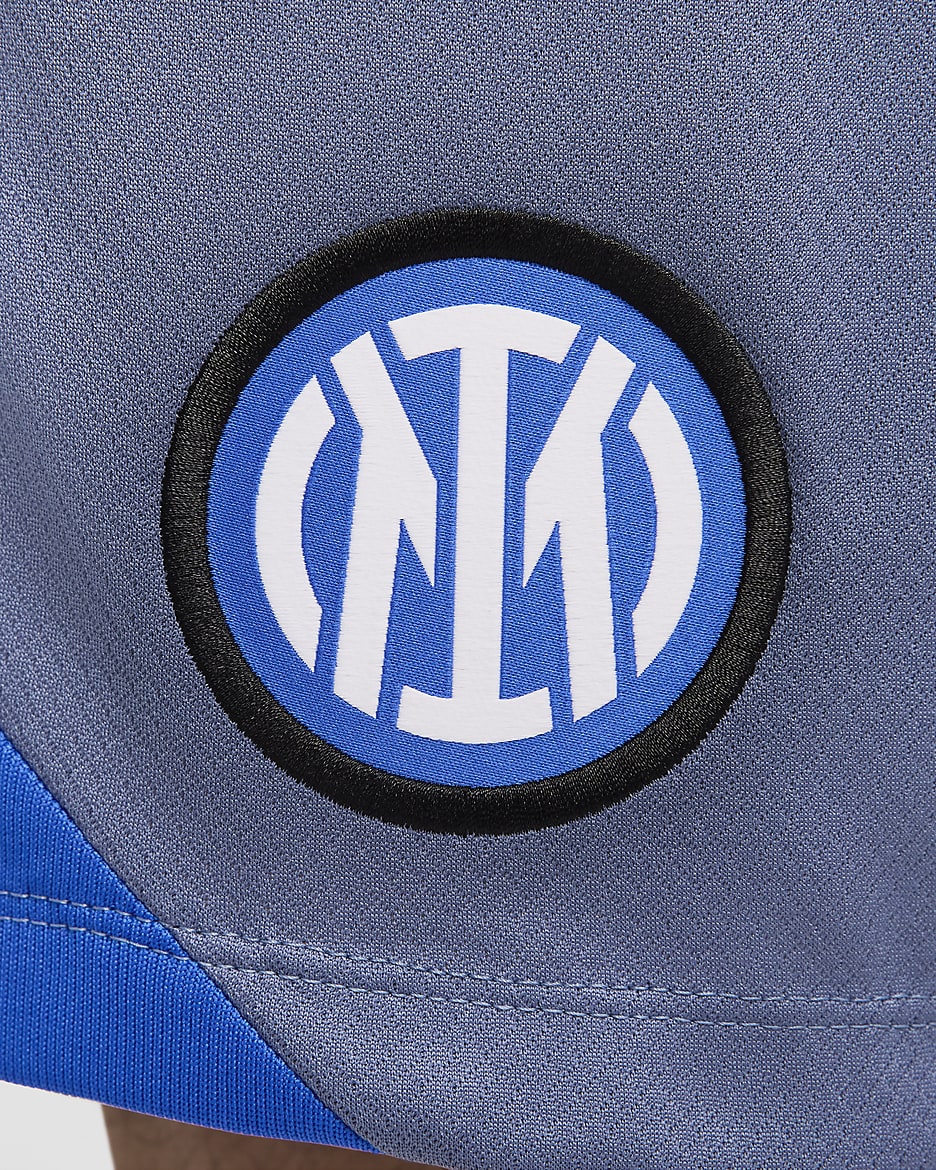 Męskie spodenki piłkarskie z dzianiny Nike Dri-FIT Inter Mediolan Strike - Diffused Blue/Lyon Blue/Sanddrift