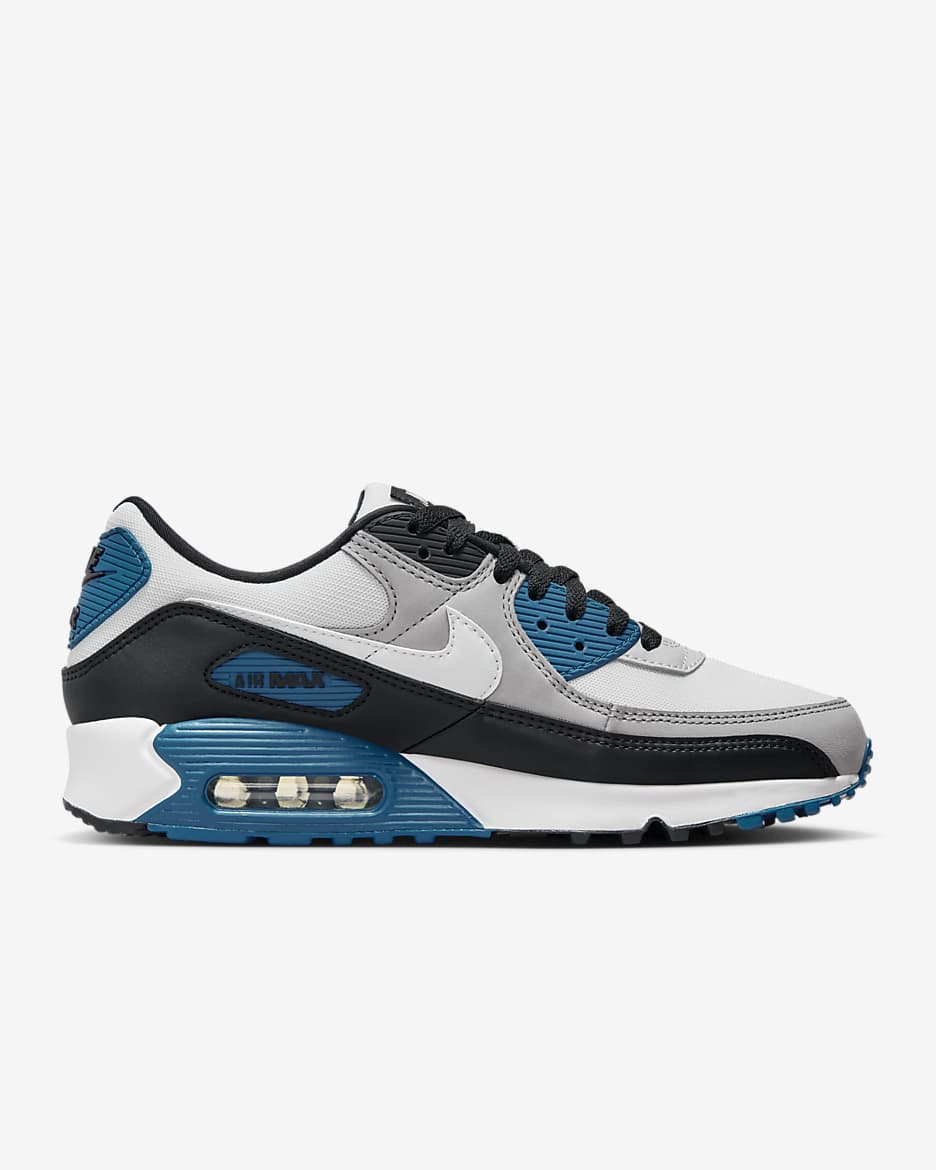 Nike Air Max 90 Men's Shoes - Light Smoke Grey/Black/Industrial Blue/Summit White