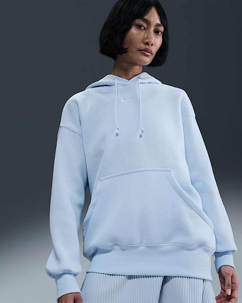 Nike Sportswear Phoenix Fleece Women's Oversized Pullover Hoodie - Blue Tint/Sail