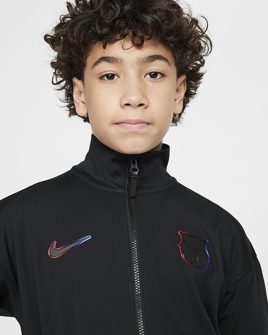 F.C. Barcelona Academy Pro Away Older Kids' Nike Dri-FIT Football Anthem Jacket - Black/Black