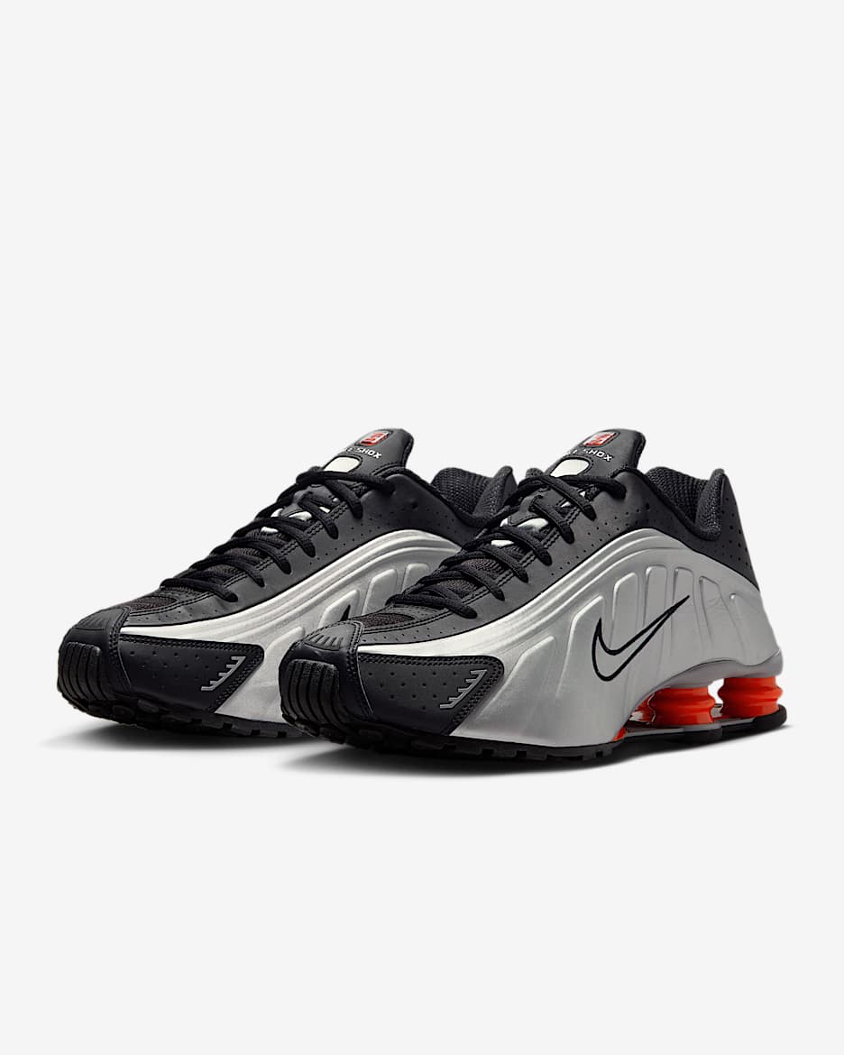 Scarpa Nike Shox R4 – Uomo - Argento metallizzato/Nero/Picante Red/Argento metallizzato