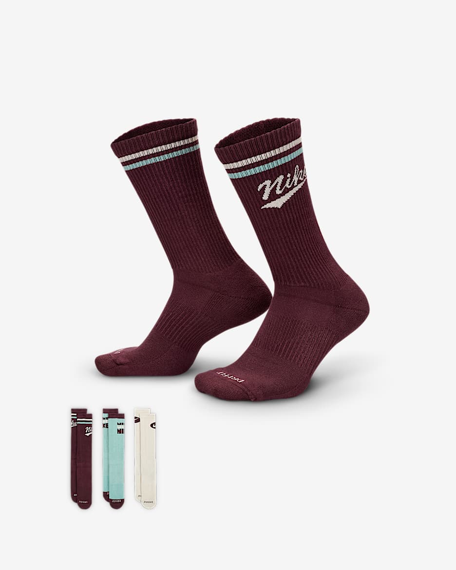 Nike Everyday Plus Crew Socks (3 Pair) - Multi-Color